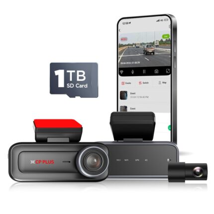CP PLUS 4G Dashcam for Car | Full HD Front & Rear Dash Camera | Live GPS Tracking | Night Vision | G-Sensor | Two-Way Talk | App View | SD Card Support up to 1TB | CP-H27B
